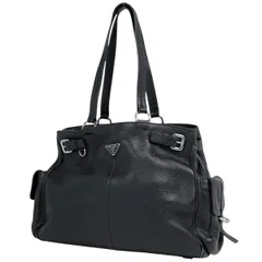 プラダ PRADA ロゴプレート トートバッグ ハンドバッグ トートバッグ レザー ネロ(ブラック) BR3235 【中古】