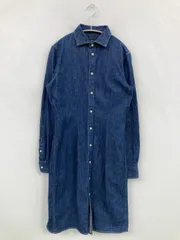 Polo Ralph Lauren ポロラルフローレン シャツワンピース 6 ネイビー デニム コットン 無地 長袖 ひざ丈