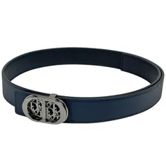 クリスチャンディオール Christian Dior ロゴ ベルト CD トロッター柄 ベルト ベルト レザー ネイビー メンズ 【中古】