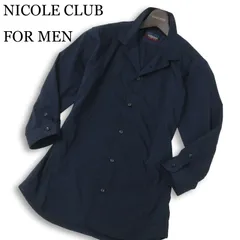 NICOLE CLUB FOR MEN ニコルクラブ フォーメン 春夏★ 7分袖 スリム シャツ Sz.46 メンズ 紺 ネイビー