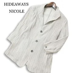 24SS★ HIDEAWAYS NICOLE ハイダウェイ ニコル 春夏★ カラープリーツ 7分袖 スリム ジャケット Sz.46 メンズ