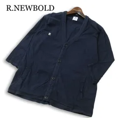 R.NEWBOLD ポールスミス 春夏 ロゴ刺繍★ 7分袖 カットソー カーディガン Sz.L メンズ ネイビーのサムネイル