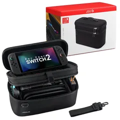 JSAUX Switch 2 ケース 大容量収納｜オールインボックス Switch 2本体・ドック・Joy Con・Proコン対応｜ゲームカード10枚収納・耐衝撃ハードシェル｜防塵・防水キャリングバッグ（ブラック）