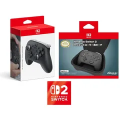 【任天堂純正品】Nintendo Switch 2 Proコントローラー+【任天堂ライセンス商品】Nintendo Switch 2 Proコントローラー用ポーチ ブラック【.co.jp限定】特典 Nintendo Switch 2 ロゴデザインステッカー 0