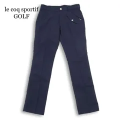 le coq sportif GOLF ルコック スポルティフ ゴルフ 通年 ロゴ刺繍★ テーパード スラックス パンツ Sz.82 メンズ ネイビー