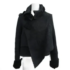 ヘルムートラング HELMUT LANG 本人期 シアリングムートンジャケット コート ショート丈 レザー 黒 ブラック 40 約Sのサムネイル