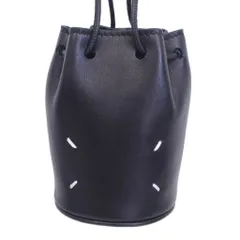 メゾンマルジェラ 11 Maison Margiela 11 美品 タビ Tabi バケット マイクロ バッグ ポーチ レザー ステッチ 巾着 黒 ブラック SA1VL0005 0223のサムネイル