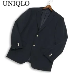 UNIQLO ユニクロ 通年 総裏 SLIM FIT★ 銀ボタン テーラード ジャケット ブレザー 紺ブレ Sz.XL メンズ ネイビー 大きい