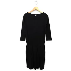 スタディオクリップ Studio Clip ワンピース フレア ロング ウール混 ボートネック ゆったり 長袖 M 黒 ブラック /NT4