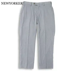 NEWYORKER ニューヨーカー 春夏 ストレッチ★ シアサッカー ストライプ スラックス パンツ Sz.76　メンズのサムネイル