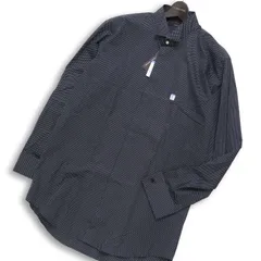 【新品 未使用】 MODA RITORNO モーダリトルノ 通年★ ドット 総柄 長袖 シャツ Sz.LL-88 メンズ 紺 ネイビー 大きいサイズ