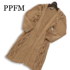 PPFM ペイトンプレイス 秋冬★ ケーブル編み ロング ニット カーディガン ガウン コート 羽織り Sz.M メンズ ブラウン系のサムネイル