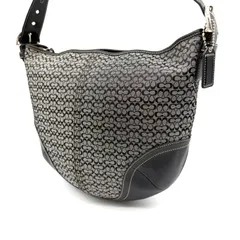 COACH y2k signature shoulder bag leather canvas コーチ シグネチャー ワンショルダー ショルダーバッグ ハーフムーン 黒 ブラック