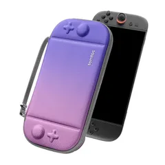Nintendo Switch 2専用 tomtoc スイッチ2 ケース 2025年モデル用 スリム ハードケース 持ち運び キャリングケース 耐衝撃 ポーチ ゲームカード12枚収納 全面保護 パープル