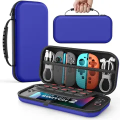 MoKo Switch2 ケース スイッチ2 ケース キャリングケース 第2世代保護カバー 収納バッグ 防塵 防汚 耐衝撃 ストレージカバー EVA素材 耐衝撃 全面保護 大容量 ゲームカード ソフト/ケーブル/イヤホンなど小物収納可能 持ち運び便利 Deep
