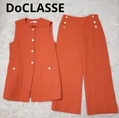 DoCLASSE 春色 セットアップ ジレ ボトムス パンツ ワイドパンツ オレンジ ドゥクラッセ 9号 11号 M L