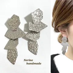 シルバー　大ぶり　ハンドメイドピアス