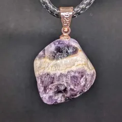 ​✨アメジスト（縞紫水晶）ペンダントトップ 天然石 ハンドメイド 1点