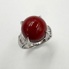 Pt900刻印 本血赤珊瑚指輪 21.3g 東Y8-0608☆新チコニ | Mercari