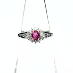 5号Pt950タンザニア産ピンクスピネル0.5ct アンティーク調リング保証書付 5号Pt950タンザニア産ピンクスピネル0.5ct アンティーク調リング保証