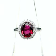 モ*チ様 ロードライト ガーネット リング ダイヤモンド プラチナ 指輪