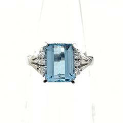 指輪 K18 WG 18金 ホワイトゴールド ブルートパーズ 1.82ct - メルカリ