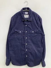 Wrangler ラングラー シャツ/ブラウス M ネイビー コットン コーデュロイ 無地 ミドル丈 長袖 レギュラーカラー