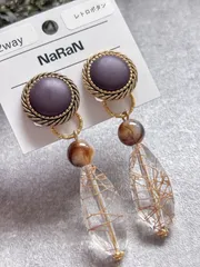 525≫レトロボタンの2wayイヤリング