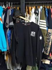 MONCLER モンクレール ブラック クルーネック Tシャツ 長袖 L 百貨店購入