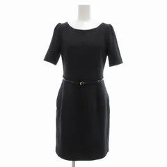 アナイ ANAYI ワンピース 半袖 ウール ベルト付き 38 グレー /UO