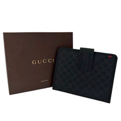 美品】 GUCCI グッチ iPadケース シマ ブラック レザー - メルカリ