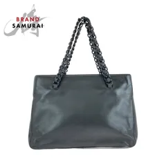 美品 PRADA プラダ プラチェーン ブラック シルバー金具 レザー/プラスチック トートバッグ ハンドバッグ レディース 503499【中古】