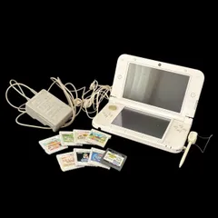 Nintendo ニンテンドー 3DS LL ピンク ホワイト 本体 動作品 ACアダプター WAP-002 純正イヤホン付き 3DSソフト7本 DSソフト1本 まとめ売り セット 初期化済み