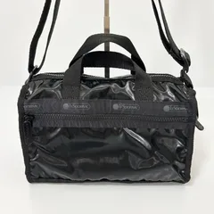 極美品 LeSportsac レスポートサック MINI DUFFEL CROSSBODY ミニダッフルクロスボディ ブラックシャイン