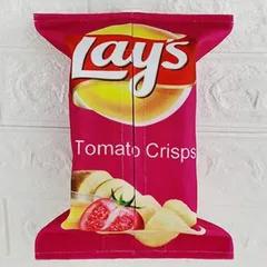 オレンジトマト　Lays ティッシュケース　ポテトチップス風　面白ティッシュケース
