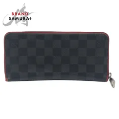 LOUIS VUITTON ルイヴィトン ダミエ グラフィット ジッピー ウォレット ヴェルティカル ブラック 黒 レッド N63304 長財布 男女兼用 600108【中古】