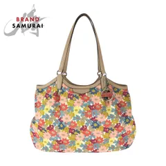 美品 COACH コーチ 花柄 ベージュ ブラウン マルチカラー ナイロン/レザー M1373-F28931 ハンドバッグ トートバッグ レディース 600246【中古】