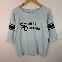 Champion チャンピオン フットボールTシャツ ロゴプリント ライトブルー Lサイズ 古着 アメカジ ストリート スポーツMIX