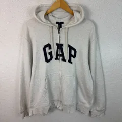 GAP ギャップ スウェット パーカー デカロゴ オートミール XLサイズ メンズ 古着 ストリート アメカジ