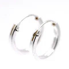 【新品】 [シルバーワン] シルバー925 フープ ピアス メンズ z1 2個ペア セット[平型 径12mm 厚1.5mm] (piercingjewelry)