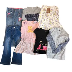 女の子　110cm まとめ売り　新品タグ付きあり　長袖　Tシャツ　ワンピース　半袖　デニムパンツ　刺繍　花柄　春服　夏服　ギャップ