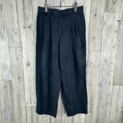 OLD PIA SPORTS 90s ピアスポーツ 日本製 墨黒 ブラック テンセル ツータック ワイド パンツ スラックス メンズ 82 サイズ