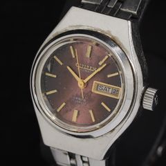 稼働】CITIZEN レディース カットガラス 自動巻き 腕時計 W133 - メルカリ