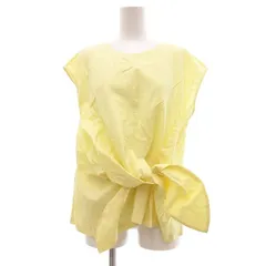 ナノユニバース nano universe 前結び カットソー ノースリーブ リボン F 黃 イエロー 0223 ■GY09