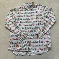 【美品】 東京ディズニーリゾート Team Disney 総柄 長袖シャツ ボタンシャツ ミッキー ミニィー 派手シャツ コットン100% 2019年製 完売品 入手困難 希少 レア アメカジ レトロ 古着ミックスのサムネイル