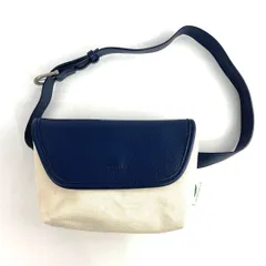 新品 CROCODILE クロコダイル キャンバス ショルダーバッグ ネイビー ベルト付き 取り外し可能 レザー調 フラップ ロゴ型押し コンパクト  ナチュラル　軽量 　斜め掛け 肩掛け レディース メンズ カジュアル 上品 大人 通勤 通学 お出かけ 人気