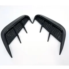 ＦＵＫＵＭＩＤＯ ダミーダクト ステッカー シール バイク 車 フロント グリル カバー ABS サイド ドレスアップ リア 左右 汎用 エアロ ブラック [ブラック]のサムネイル