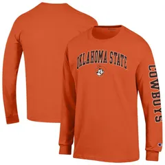 チャンピオン メンズ トップス Tシャツ ロゴ Mens Champion Orange Oklahoma State Cowboys Arch Over Logo 2Hit Long Sleeve TShirt Oks Orange オレンジ