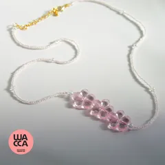 ビーズネックレス(ピンクのお花)