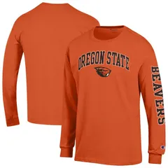チャンピオン メンズ トップス Tシャツ ロゴ Mens Champion Orange Oregon State Beavers Arch Over Logo 2Hit Long Sleeve TShirt Ors Orange オレンジ